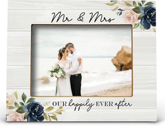 Mr & Mrs Picture Frame, Wedding & Marriage License Frame, Gifts for Newlywed 5X7