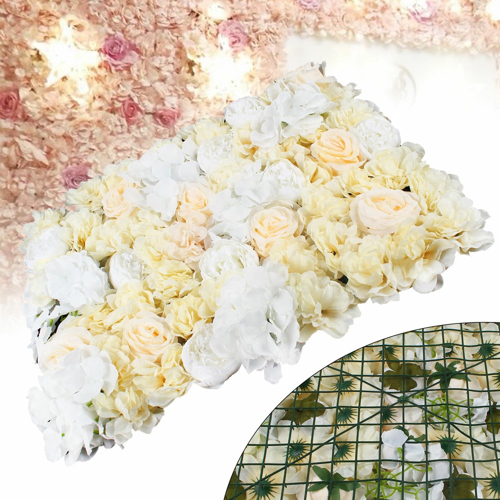 6PCS Artificial Rose Flower Wall Panels Wedding Backdrop Party Decor 60x40cm US