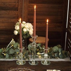 120 Mocha Brown Premium 10″ Taper Candles Unscented Dinner Party Wedding
