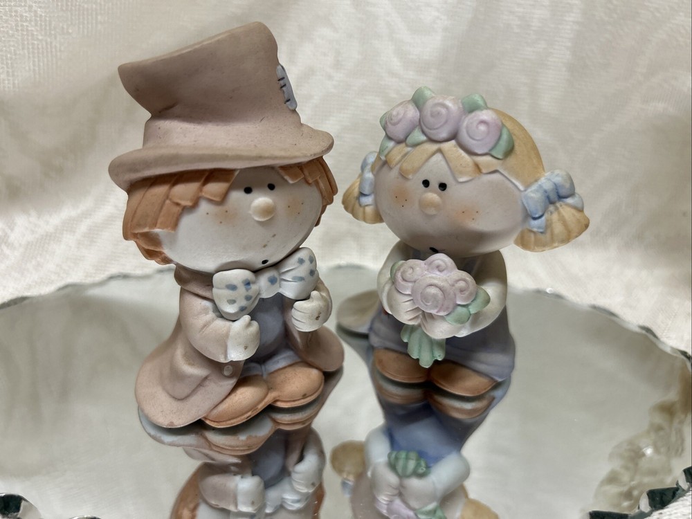 Bumpkins Bisque Porcelain Bride & Groom Figurines Fabrizio George Cake Toppers