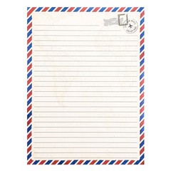 48 Pack Letter Writing Stationary Paper and Envelopes Set, Blue,White,Red