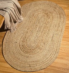 Chardin home Oval Braided Natural Fiber Jute Rug – 3×5 ft, Handcrafted Boh