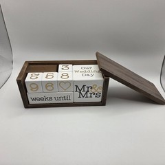 Collins Fresh + Original Wooden Block Wedding Countdown Calendar