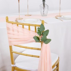 Blush Chair SashesWedding Aisle Decorations:24Packs 8ft Long Draping