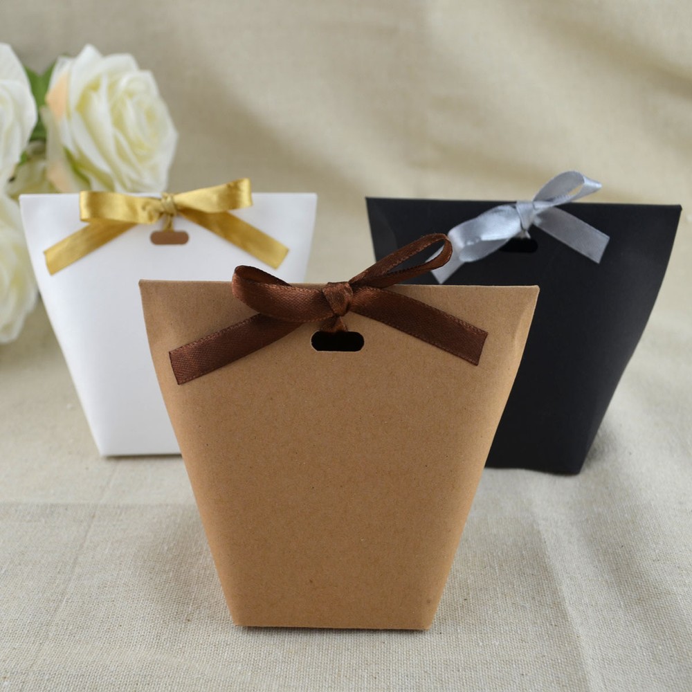 50/100PCS Kraft Paper Square Chocolate Candy Gift Boxes Wedding Party Favor Box