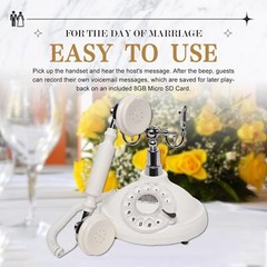 KFURNIKN Audio Guest Book Wedding Phone to Record Customized Audio Message,