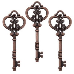 20pcs 3.3 Inch Large Antique Skeleton Keys Bulk Charms in Vintage Style Copper