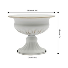 10 Pack Metal Vase Small Table Decor White Gold Wedding Centerpiece Flower Vase