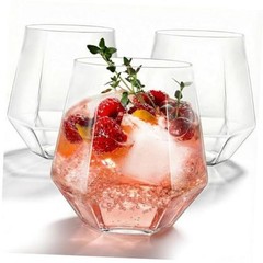 40 Pack Plastic Stemless Wine cocktail Whiskey Champagne Clear-40 Pack
