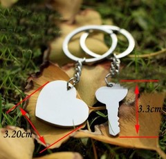 Hot Sale Zinc Alloy Silver Plated Lovers Gift Wedding Favors Couple My Heart Key