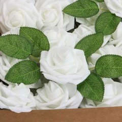 25/50Pcs Artificial Flowers Real Looking Foam Roses Decor DIY for Wedding Decor