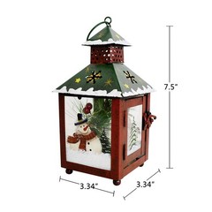 E-View Metal Christmas Lanterns with LED Lights – Decorative Snowman