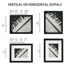 8×10 Picture Frame Set of 3, Photo Frame Display 5×7 Pictures with Mat or 8×1…
