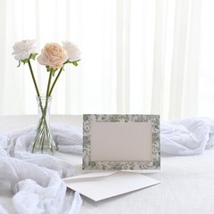 25 SAGE GREEN WHITE 7″ Paper Photo PICTURE FRAMES Cards Envelopes Favors Party