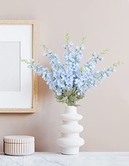 33.5 in Fake Flowers Delphinium Artificial Flowers Silk Flowers 6 Baby Blue