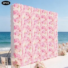 6pcs Artificial Flower Wall Panel,Elegant Decoration Flower Backdrop For Wedding