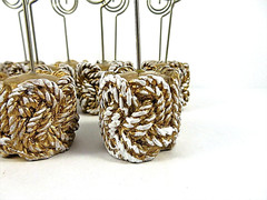 Western Rope Theme Place Card Holders Set Of 14 Wedding Party Resin Gold White