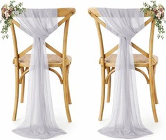 MDS® Pack of 10 Chiffon Chair Sashes Bows Wedding Events Supplies Decorations