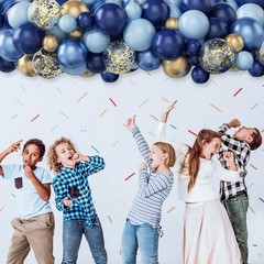 Navy Blue Gold Balloon, 60 Packs 12 Inch 12 Inch, & Light