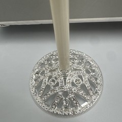 NEW Things Remembered Set Of Champagne Toast Flutes Rhinestones Silver Classic