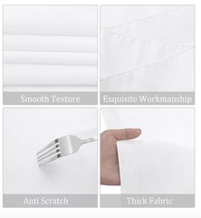 6 Pack Round Tablecloth 90 Inches White Table Cloth Stain And Wrinkle Resistant