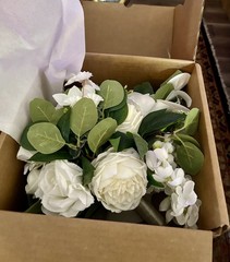 Ling’s Moment White Bridal Bouquet Cascading Ivory Wedding Bouquets NEW