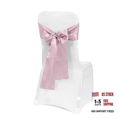 PCS Satin Chair Sashes Bows for Wedding Reception- Universal 50 Baby Pink