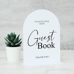 2 PCS White Acrylic Wedding Signs 5×7 Inch Arch Table Sign Base Reception