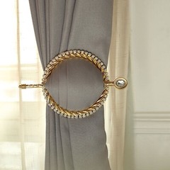 GOLD 2 Plastic 6″ Braided Design CURTAIN TIE Backs Acrylic Crystals Party Events