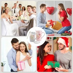 Wedding Gifts 12.8 oz Mr and Mrs Mugs Ceramic Coffee Cups Engagement Gifts
