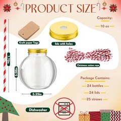 Pcs Fish Bowl Ornament Cups Plastic Patron Bottles with Lids and Straws 24