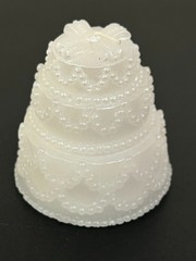 Wedding Cake Wax Candle Table Décor Topper White Anniversary Shower 2″