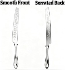 KSENDALO Elegant Wedding Cake Cutting Set with Hollow Handle Cake Knife and Serv