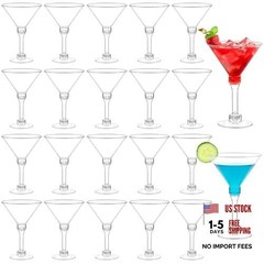 40 Pack Mini Plastic Martini Glasses – 5oz Disposable Cocktail Glasses Tall