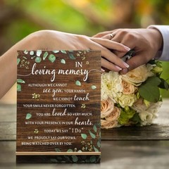 Memorial Table Sign for Wedding, Wedding Wooden Decorations for Reception,