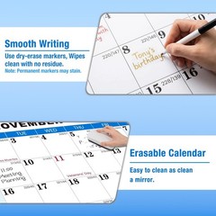 32″x48″ Academic Wall Calendar 2026-2027, 12 Months Large Calendar, Wet & Dry…