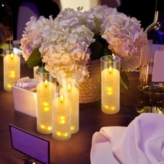 24 Pcs LED Flameless Candles with Remote, 3D Strip Light String-24Pack