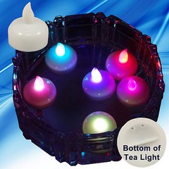 36 Multicolor Led Floating Floral Tea Light Candle for Wedding Centerpiece Decor