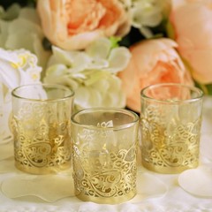40 pcs Laser Cut Votive Candle Holder Wraps Wedding Centerpieces Decorations
