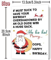 Funny December Birthday Card for Women Men, Happy Xmas Holiday Birthday for B…