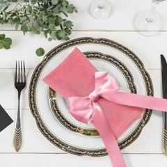 Bow Napkin Rings Set of 12 Ribbon Candlestick Decor Charms Coquette Bow Pink