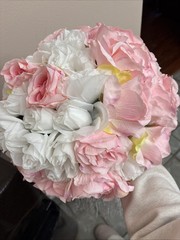 Luxurious Crystal White/Pink Flower Stand Wedding 13in Diameter No Stand Incl