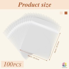 Mat Board Center 8×8 Inches Crystal Clear Sleeves Storage Bags, 100 Pack Self…