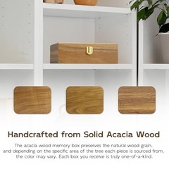 Wood Decorative Box with Lid Jewelry Box, Memories Box, Keepsake Small Acacia