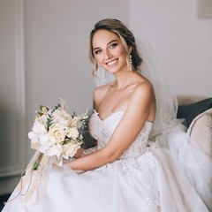 CEWOR Wedding Bouquets for Bride Bridesmaid, White Champagne Artificial Roses…