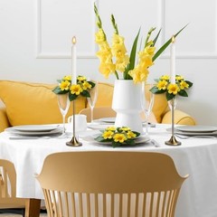 PCS Spring Daisy Taper Candle Rings Wreaths 1.38″ Mini Spring Summer 4 Yellow