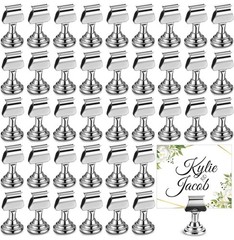 48 Pack Silver Table Number Holders Metal Place Card Photo Memo Stands