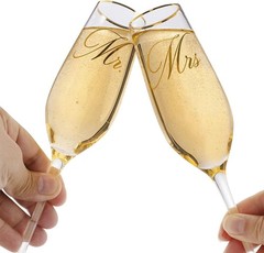 Champagne Flute Set, Wedding Decor – His and Hers, Wedding Toasting