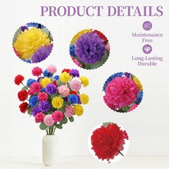 Artificial Spring Flowers with Green Eucalyptus Leaves 12 Pack Colorful Flora…