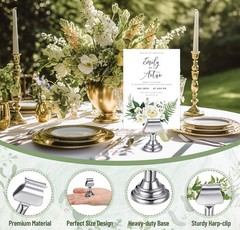 48 Pack Silver Table Number Holders Metal Place Card Photo Memo Stands